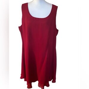 Onyx Nite Dress Women’s Size 20 Red Sleeveless Zip Back MIDI Lined